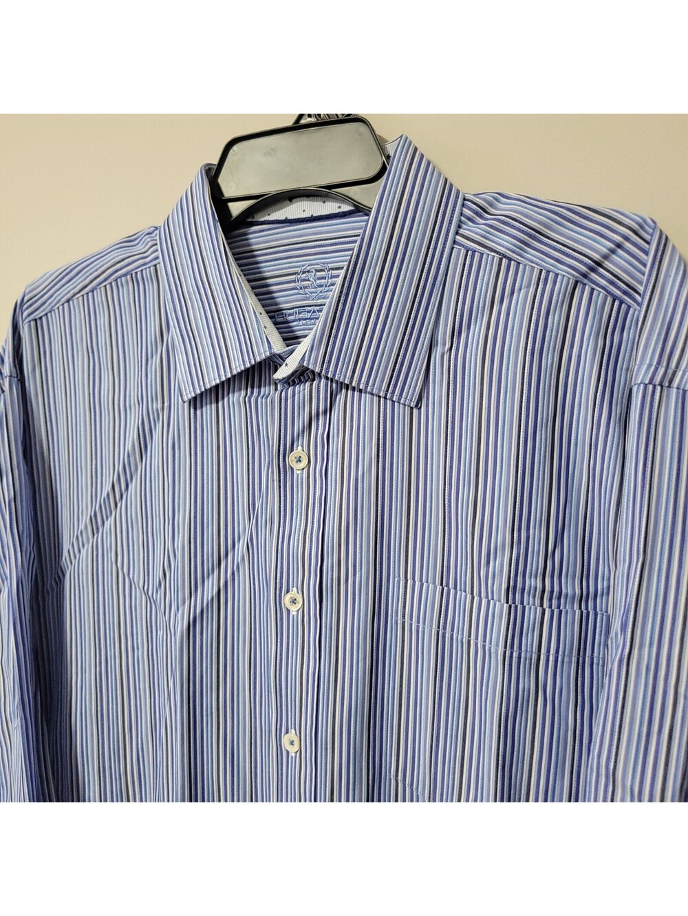 Bugatchi Uomo Classic Fit Button Down Shirt Mens XXL Blue Striped Long Sleeve